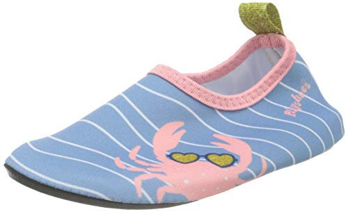 Playshoes Unisex Kinder Barfuß-Schuhe, Blau Pink Krebs, 18/19 EU
