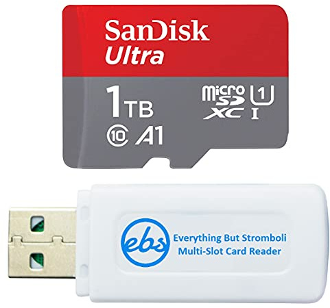 SanDisk Ultra 1TB Micro SD Card Works with Nintendo Switch & Nintendo Switch Lite Console (SDSQUA4-1T00-GN6MN) UHS-1 Class 10 Bundle with (1) Everything But Stromboli SD & MicroSD Memory Card Reader
