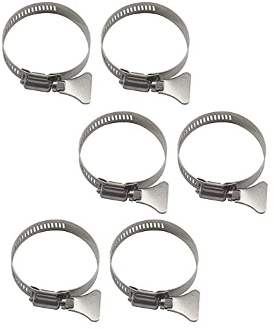 59-82mm Thumb Screw Key Adjustable Hose Clamps 304 Stainless Steel Worm Drive Pipes Clamps （6 Pieces