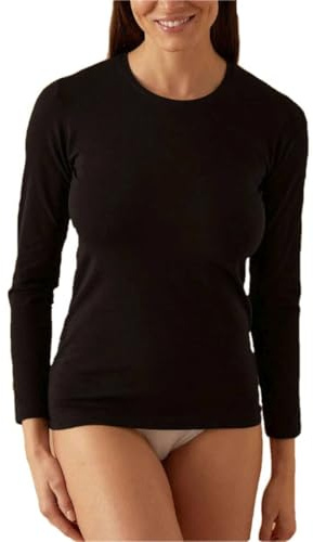 JADEA 4100 - Maglia Girocollo a Manica Lunga in Cotone Elastico garzato, Estremamente Coprente, Calda e Morbida, Adatta per Un Comfort ottimale e Una vestibilità Perfetta, Nero, XL