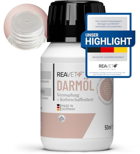 ReaVET Darmöl für Katzen 50ml I Verdauung, Darmflora I Sekundierend bei Verstopfung und Verdauungsproblemen, kein Remedium und Laxans