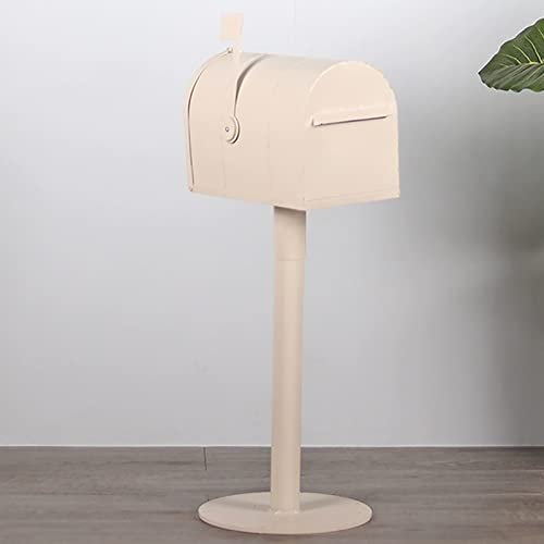 Boite aux Lettres sur Pied Boîte aux Lettres de Montage, Boîtes aux Lettres en Fonte, Boîtes aux Lettres en Métal, Facile à Installer (Color : Bianco, Size : L)