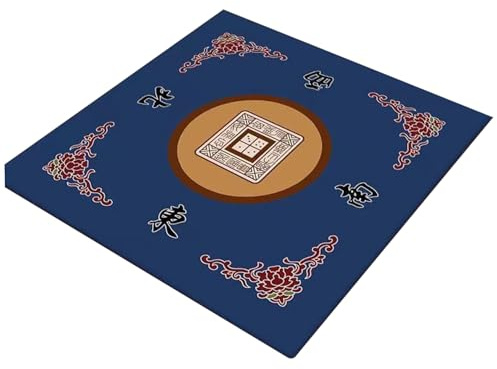 Mahjong Mat 32x32 '' Anti Slip Mahjong Table Mat Noise Reduction Mahjong Mat for Table Soft ＆ Slitesistent Mahjong Game Mat for Poker, Card, Board & Tile Games Blue | Game Mats Boards