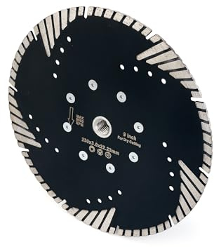 Casaverde 230mm X M14 Turbo Diamant-Schneidscheibe,Granit-Schneidscheibe für Stein,Granit,Marmor und harten Gehwegplatten Trockenschnitte