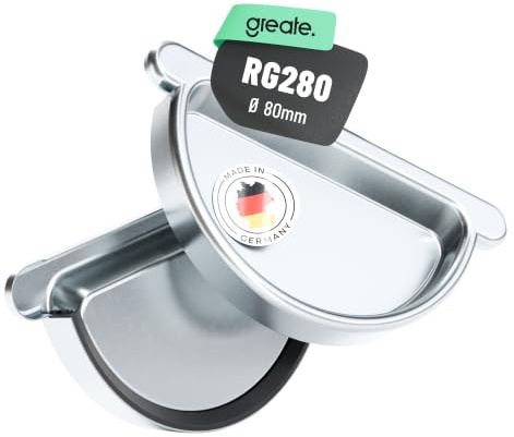 greate fondello terminale per grondaia 280 zincato con guarnizione in gomma | Confezione da 2 - Made in Germany - semitondo a innesto con montaggio semplice - copertura grondaia - tappo terminale