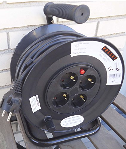Tambor enrollador de cable eléctrico 50 metros