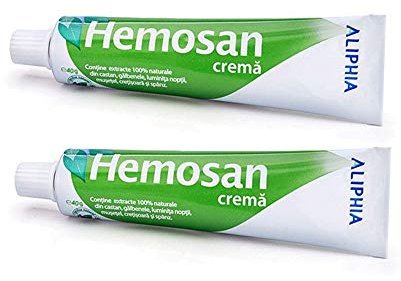 HEMOSAN 2 PACK - Crème de soulagement rapide démangeaisons, fissures anales, hémorroïdes, eczémas anaux, Pruritus Ani