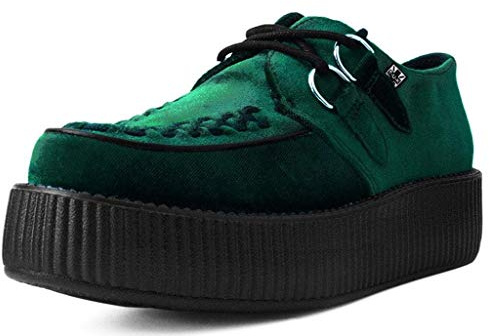 T.U.K. Vegan Viva High Creeper - Herren & Damen Schuhe - Farbe Emerald Velvet - Größe EU38