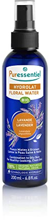 Puressentiel, Idrolato di Lavanda Bio, 100% di Origine Naturale, Acqua Floreale, Per Pelli Miste o Grasse, Lascia la Pelle Sana e Pulita, Con Innovativa Tecnologia Hydraqua, 200 ml