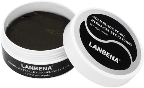 Professionale per la Cura Degli Occhi, Cerotti Hydra-gel Perlato Nero Perla 60pcs, Idratante per Occhi per Rughe Sottili, Diluizione del Cerchio Scuro, Rassodante, Antirughe