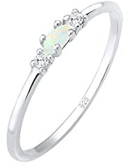 Elli Damen-Damenring 925er Silber 1 Opal 50, Silber 32020168