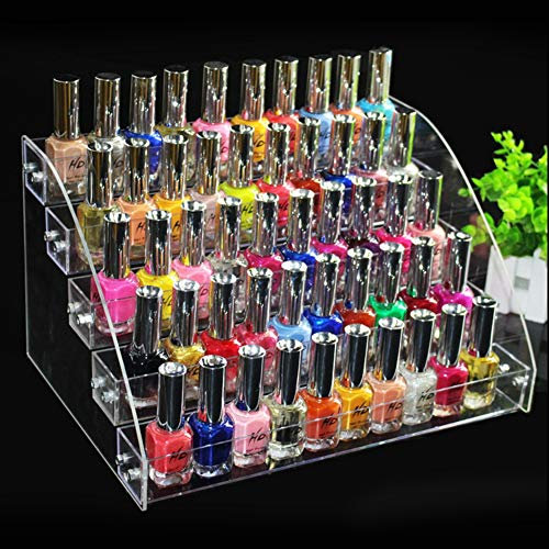 Wakects Nagellack Organizer,Lippenstift Nagellackregal Standorganisator-klar Make-up Display-Ständer,Transparentes Kästchen zur Aufbewahrung von Make-Up, Lippenstift und Kosmetik(#4(5 Floor)