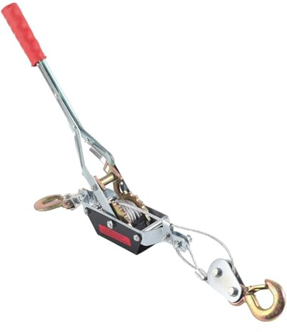 Manual Wire Rope Winch & Ratchet with Double Hook - Heavy-Duty Galvanized Steel Hand Tightening Tool for 2T Portable Power Extraction