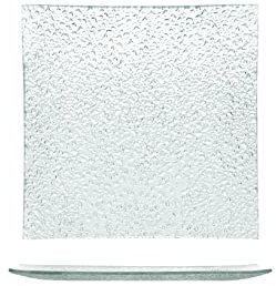 H&H Gocce Set 6 Piatti Quadri, Vetro, 20cm