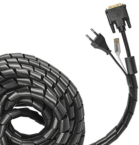 Minadax Kabelmanagement Flexibel - Ø 12-35 mm 10 Meter - Kabelschlauch Spiralschlauch Kabelschutz Zuschneidbar | Zum Bündeln von Kabeln | Hochwertiges Polyethylen