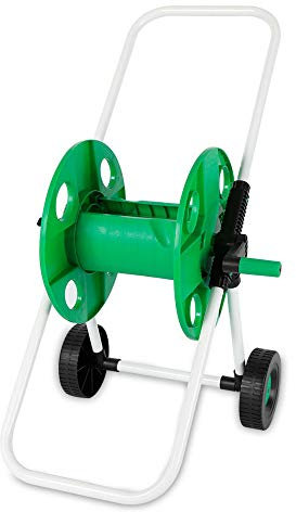 WindWilder Schlauchwagen 1/2 Zoll Gartenschlauchwagen grün Schlauchtrommel 50m ohne schlauch, Wasserschlauchaufroller für Garten, Camping, Balkon