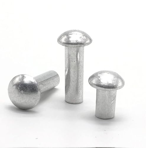 10-100 Stück GB867 m2 M2,5 m3 m4 m5 m6 M8 runder Aluminium-Rund-Vollniet Selbststeckniet-20 mm, M6 20 Stück