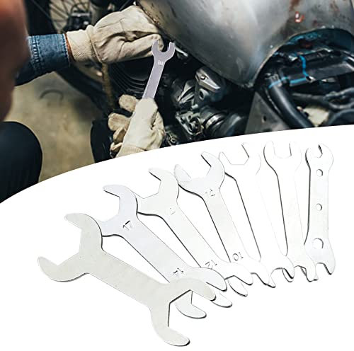 Biqing 7 Kits Clés à Fourche Doubles,2mm Jeu de Clés à Fourche Ultra Fines Métrique 5-24 mm Outil de Réparation pour Les Endroits Difficiles à Atteindre