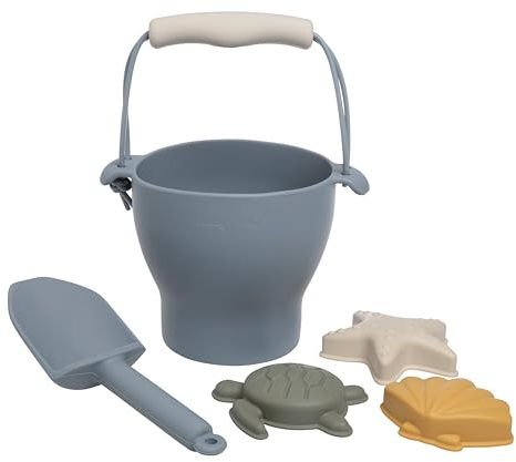Baby's Only - Strandset - Sandspielzeug - Stundenlangen Spielspaß - Stärkt die motorischen Fähigkeiten - Ideale Begleiter - Hochwertigem Silikon - Grau