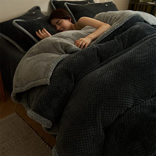 TGPOLI Sabana Bajera 180x200,Juego De Funda De EdredóNy,Forro Polar De Coral De Invierno MáS Funda De EdredóN De Terciopelo, Ropa De Cama, Manta, Madre E Hija