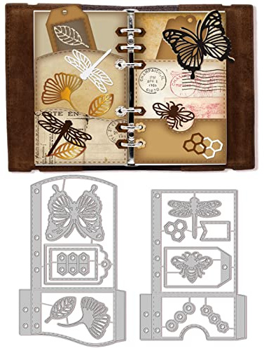 GLOBLELAND 3D Taschenplaner Mit Tiermotiven, Stanzformen, Schmetterling, Libelle, Biene, Karbonstahl, Prägewerkzeug, Stanzschablonen Für DIY Scrapbooking, Dekorative Prägung, Papierkarte
