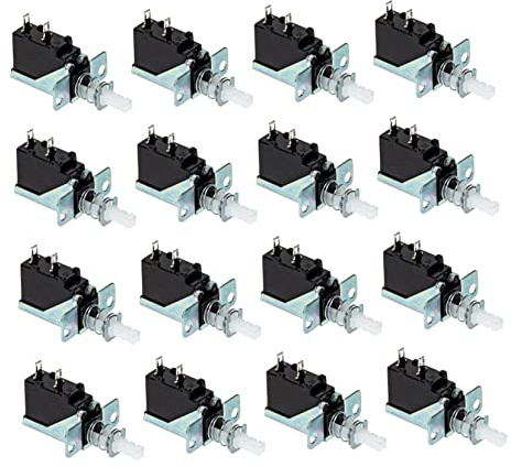Mobestech 20pcs Straight Key Self-locking Switch Cabinet Range Hood Vent Two-legged Outer Spring Design Power Switch