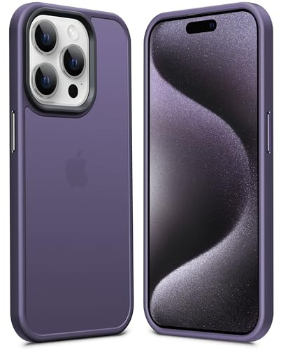 Anqrp Custodia serie Matt Zero per iPhone 15 Pro, sottile [Protezione militare e protezione della fotocamera] Custodia protettiva traslucida