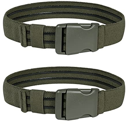 IDOGEAR Taktisk benrem lårbälte hölster för kniv elastisk lårrem utomhus EDC-benhänge med snabbfrigörande spänne (ångare grön-2st)