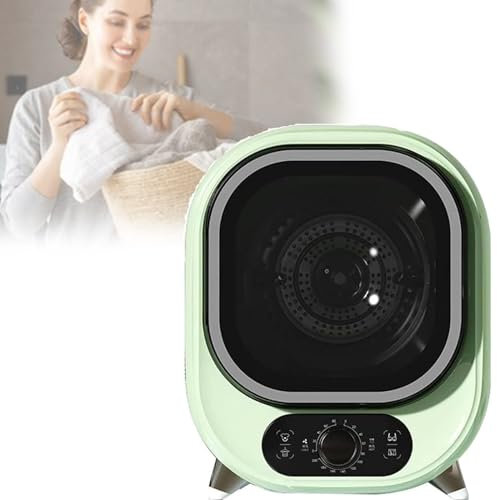 Qiang 450W Mini Secadora De Acero Inoxidable 0.8kg Maquina Secar Ropa Pequeña,2 Programas,Secadora de Ropa De Libre Instalación,Carga Frontal/Silenciosa/Bajo Consumo,Green