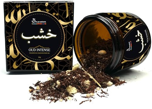 SAMSARA Bakhoor [20 gr] Ultra Durabilidad - Perfume Árabe para Mujer y Hombre | Madera de OUD para Cabello, Cuerpo y Prendas | Made in DUBAI (Amber Oud)
