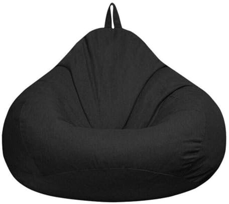 FENGSHENG-SHOP Large Bean Bag Chair Cover,Adults Kids Bean Bag Sofa Cover Recliner Gaming Storage Bag for Indoor Outdoor BeanBag Chair,No Filling,100 * 120CM (Black)