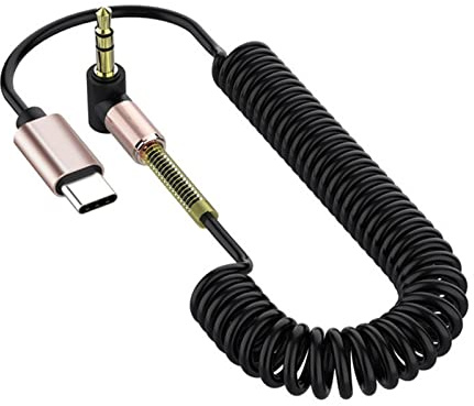 Câble audio USB de type C rétractable de type C adaptateur auxiliaire mâle de 3,5 mm, cordon audio flexible pour casque, haut-parleur stéréo de voiture et autres appareils de type C