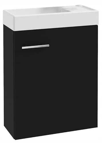 .Deftrans Gäst-WC Handfat med Underskåp 50 x 70 x 23 cm - Litet Gästhandfat - Kommod - Handfat med Underskåp - Svart