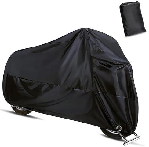 dawfall 1 PC Motorcycles Vehicle Cover, 49.2 x 41.3 x 96.5 Waterproof 190T Polyester Storage Bag, Multifunctional Motorcycle Outdoor Protective Cover, Universal for Most Cars (Black)