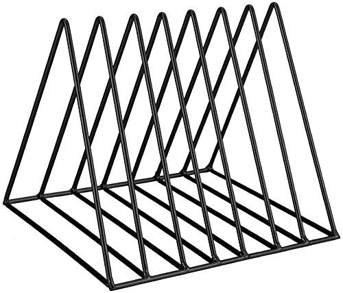 Schreibtischregal aus Eisen, stilvolles Metalldreieck-Design für Bücher und Zeitschriften, schwarz, umweltfreundlicher Organizer für Zuhause und Büro