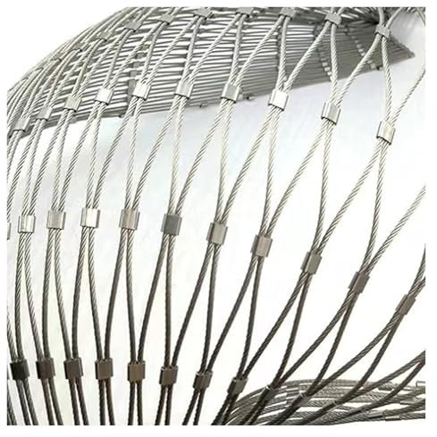 VXHCS Maschendraht 304 Edelstahl-Seilnetz, 1,5mm/2mm Sicherheitsnetz Flexibles Seil-Geländer-Netz, Anpassbar (10cm/2mm,1x1m)