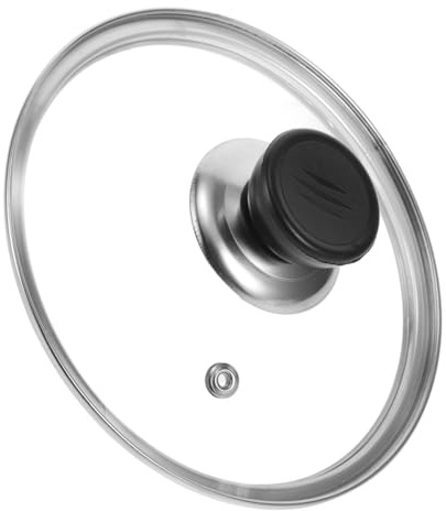 OFFSCH Lids for Home Pans Outdoor Uses, Pots and Suitable Premium Glass Saucepan Only with Stainless Steel G-shaped Design Preventing Oil Water Splashes Cooking