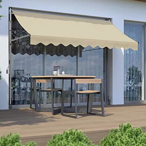 Klemmmarkise verstellbar mit Handkurbel UV beständig und wasserdicht Sonnenschutz für Balkon Terrasse und Garten 200cm breit