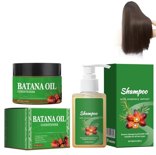 100ml Batana Champú y 120g Acondicionador Batana, shampoo | Hidratación Profunda, Nutre el Cabello, lo Fortalece, lo Suaviza