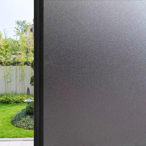 Sonnenschutzfolie Fenster Innen 70 x 200 cm Uv-Schutz Folie Sichtschutz Hitze Fenster Sichtschutz Sonnenschutzfolie Statisch Fensterfolie für Büro Und Haus, schwarz matt