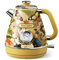 Hazel Quinn Retro Electric Kettle - 1.7L, 2200W Fast Boiling, All Stainless Steel Interior, Cordless, BPA-Free, Auto Shut-Off, Fast Boiling for Tea & Coffee - Floral Design by Artist Eduardo Recife