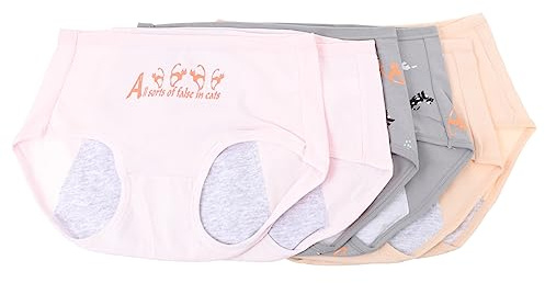 WRITWAA 6 Stück Auslaufsichere Menstruationsunterhose Verdickte Bequeme Periodenhosen für Damen Feuchtigkeitsabsorbierend Wiederverwendbar Mittelgröße für Menstruation