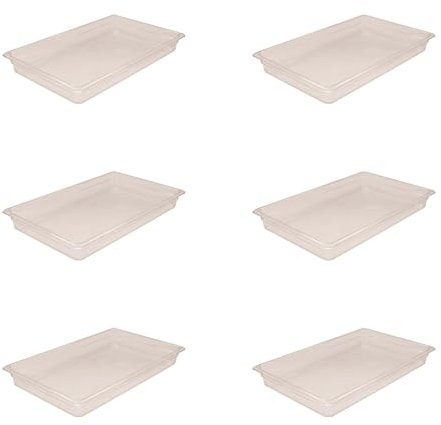 AcMax 6 contenitori per gas GN 1/1 in policarbonato, 8,5 litri, profondità 65 mm, Gastronorm