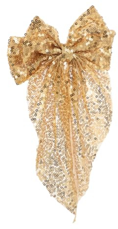 SHERCHPRY Sparkly Gold Sequin Bow Hair Clip Hår Bow For Women Glitter Hårtillbehör För Flickor Huvudbonader För Tonåringar Hårbågar För Baby Flickor Dekorativa Hårklipp