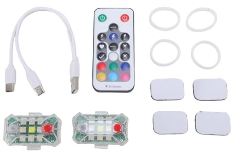 Marhynchus Luces Estroboscópicas LED de 2 Piezas RGB Luces Estroboscópicas Recargables Inalámbricas con Control Remoto 10 Modos IP65 de Advertencia Anti Colisión Impermeables para Al