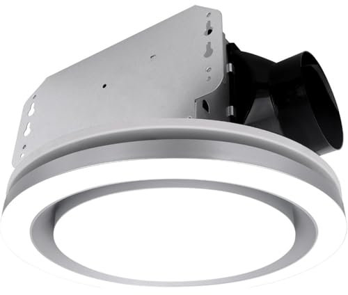 EDEDE Ventilador de Escape, Extractor de Aire con luz for baño, Extractor de Aire for Techo, luz LED 3CCT Regulable de 15 W con luz Nocturna de 5 W.