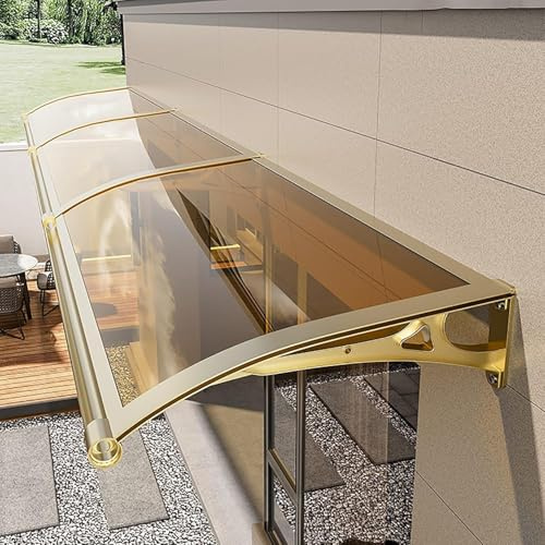Markisenfenster mit Aluminiumhalterung, Sonnenschutz für die Terrasse mit UV-Regen- und Schneeschutz, Terrassenüberdachung für die Außentür, Polycarbonat-Abdeckung für Haus, Veranda, Terrass