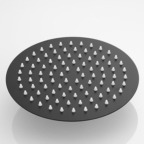Inscrip Pommeau de douche à effet pluie, en acier inoxydable 304, économe en eau, avec buses autonettoyantes, installation sur le mur ou le plafond, rond, 25 cm