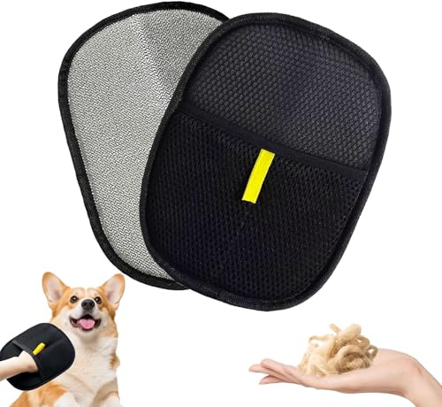 Pack of 2 animal hair remover gloves, cat hair remover, dog hair remover, cat gloves fur care, hair removal glove for cats/dogs, anti-static hair removal on sofa and clothes