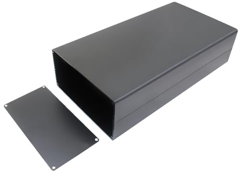 Scatola in alluminio per elettronica contenitore pressofuso alimentatore scatola di progetto in alluminio per circuiti PCB custodia elettronica ventilazione con coperchio (200x160x80mm)